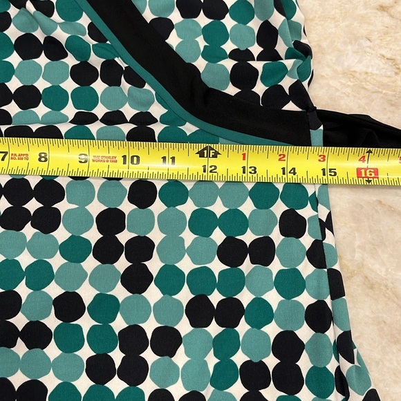 BCBG MAXAZRIA Polka Dot Faux Wrap Dress – Puff Cap Sleeves & Waist Tie | Size M‎ - Picture 8 of 11